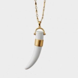 Stella and Dot White Sahara horn necklace.